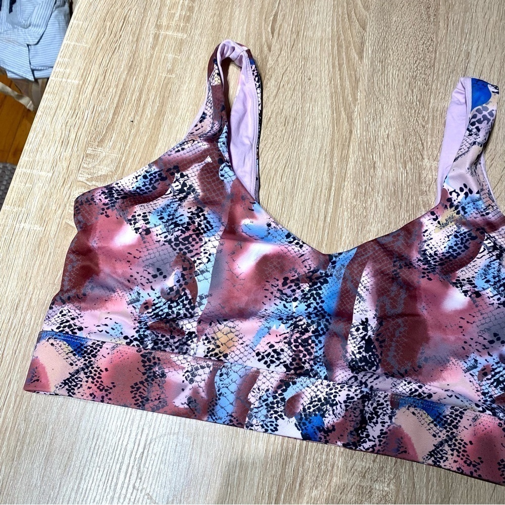 Rebdolls Plus Size Sports Bra - Purple & Blue Snake Print - Picture 2 of 5